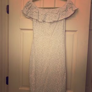 Off the shoulder white dress